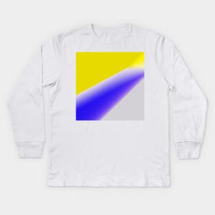 yellow blue white texture art Kids Long Sleeve T-Shirt